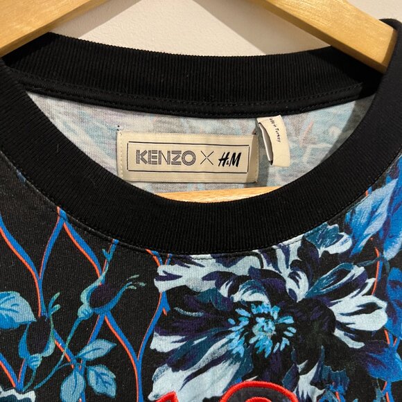 KENZO x H&M Jungle Kenzo Floral Print Tiger Embroidered T-Shirt sz MEDIUM M - Picture 3 of 4